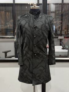 Modern Black Wave <b>Sequin</b> Sherwani Suit <b>Pant</b> Designer Indian Pakistan Embossed Achkan Groom Summer/Winter Party B2B Export - Product Image 1
