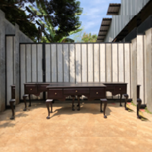 Hot Sale Console <b>Table</b> with Dark Brown Solid Mahogany Wood Minimalist Design for Living Room Use - Product Image 1