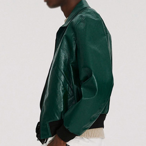 Blouson aviateur en cuir personnalisé OEM avec impression de logo, broderie, vêtements d'extérieur d'hiver pour hommes et femmes, approvisionnement d'usine - Product Image 2