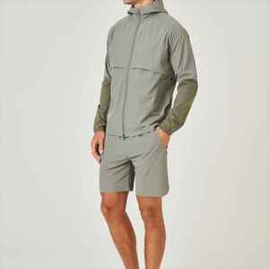 Customizable High Street <b>Men's</b> <b>Lightweight</b> Windbreaker <b>Jacket</b> Quick Dry Hooded Sports Breathable Plain Dyed Winter High - Product Image 3