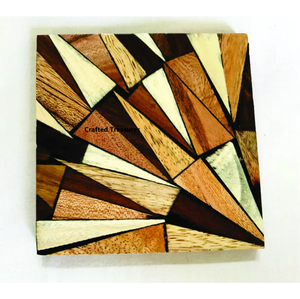 Lot de 4 sous-verres en bois et en résine de qualité standard avec couleur personnalisée pour la maison, les hôtels et les restaurants - Product Image 2