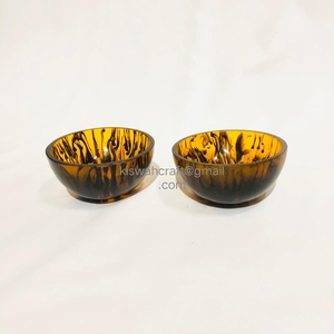 Mini bols de luxe en résine de haute qualité, designs créatifs, dessous-de-verre, bol à salade à pois bruns pour servir les nouilles et les pâtes - Product Image 3