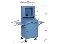 BODUR Armoire mobile pliable en acier de haute qualité pour PC, gris argenté, pour écrans LCD de 14 à 19 pouces