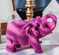 Vente en gros YINGLAI Pierres de cristal d'éléphant en quartz rubis polies et sculptées, pour l'amour, la guérison, l'énergie spirituelle et la protection, pour Halloween et Noël