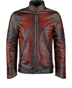 แจ็กเก็ตหนังแท้ปรับแต่ง100% เข้ารูประบายอากาศได้ดีบุด้วยผ้าซาตินมีซิปปิดสำหรับฤดูหนาวแจ็คเก็ตหนังแวกซ์ - Product Image 1