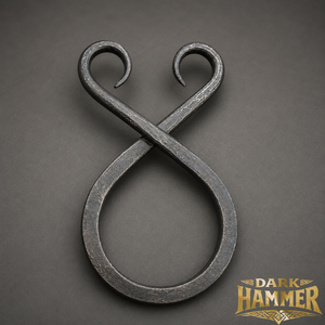 Boucle de ceinture médiévale en croix de troll, en acier à haute teneur en carbone, forgée à la main, noire, écologique, Dark Hammer - Product Image 3