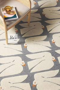 Modern 100% Wool <b>Hand</b>-<b>Tufted</b> Custom Made Highly Durable Large Size Area <b>Rug</b> Silk Loop Cut Pile White Dining Living Home Floor - Product Image 2