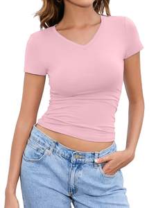 เสื้อครอประบายอากาศน้ำหนักเบาเข้ารูปสำหรับผู้หญิงเสื้อผ้าแฟชั่นผ้าไมโครไฟเบอร์ทรงสลิมฟิตเสื้อยืดลำลองมีสไตล์ใส่สบาย - Product Image 4