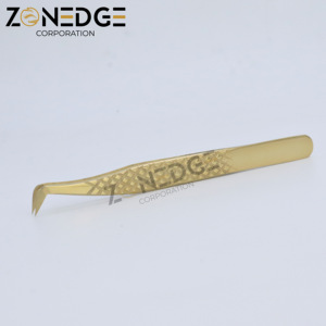 Vente chaude Or Plasma Cils Pince À Épiler Professionnel Extension De Cils Applicateur De Précision Salon De Beauté Maquillage Fournitures - Product Image 4