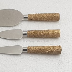 New Arrival Home Cutlery Set with Brown White Resin Handle Stainless Steel Flatware Hot Selling Cake <b>Tools</b> - Product Image 3