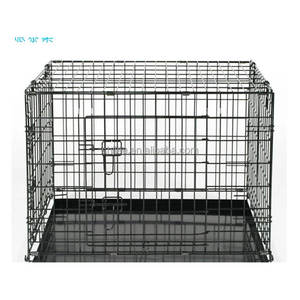 กรงสุนัขแบบพับได้ พกพาสะดวก ทำจากลวดโลหะ ดีไซน์เรียบง่าย ลายเรียบ สำหรับเพาะพันธุ์ พร้อมถาดพลาสติกสำหรับนอน โครงเหล็ก - Product Image 2