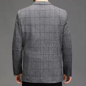 Blazer pour homme, couleur unie, simple boutonnage, automne-hiver, blazer à deux boutons et poches pour homme - Product Image 3