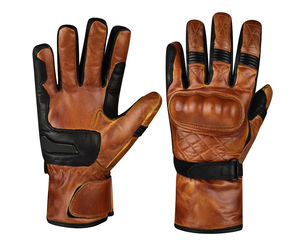 Gants de moto noirs en cuir de vache perforé avec rembourrage en caoutchouc sur les doigts, logo OEM, prix bas, vente en gros, vêtements de course automobile et de moto - Product Image 1