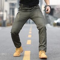 Pantalon de randonnée multi-poches pour hommes, tissu extensible Ripstop à séchage rapide, résistant à l'eau et genoux articulés pour le confort du trail