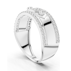 Magnifique bague pour femme avec diamant de laboratoire de 0,48 carat, clarté VVS-VS EF, or 18 carats, 14 carats, 10 carats et argent 925, rose, jaune, blanc - Product Image 4