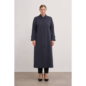 Trench-coat imperméable pour femme, taille plus, imprimé, coupe cloche - Bleu marine - Product Image 1