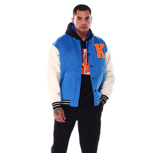 แจ็กเก็ตเบสบอลทีมโรงเรียนวิทยาลัยแฟชั่นไซส์ใหญ่พิเศษเสื้อแจ็กเก็ตเบสบอลผ้ากำมะหยี่ไม่มีลายปักอักษรสำหรับผู้ชาย - Product Image 6