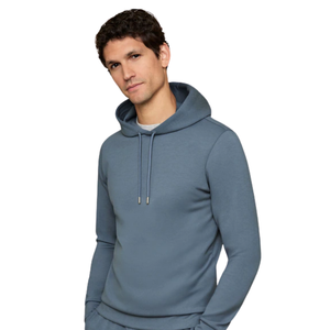 NUEVA Sudadera con Capucha Azul Grisáceo de Invierno, Sudadera Informal Cálida de Forro Polar de Algodón, Sudadera con Capucha Lisa de Manga Larga, Ropa de Calle de Color Sólido Personalizada - Product Image 3