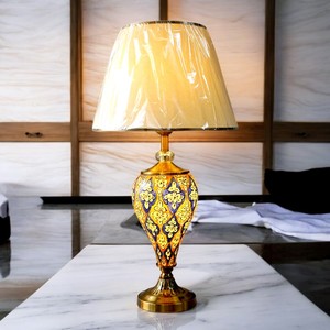 Lạc Đà da 706 bảng đèn với đôi hấp dẫn nhiều màu vải Shades Hand Painted nightlight E27 xách tay cho phòng khách - Product Image 1