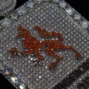 จี้เงินแท้ 925 ชุบโรเดียม ประดับโมอิสซาไนต์ สร้อยคอแบบมีโลโก้ สไตล์ฮิปฮอป ปรับแต่งได้ตามต้องการ - Product Image 3