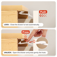 Support de couvercle à verrouillage dissimulé pour armoire, avec petite tête de fixation supérieure, installation par vis uniquement pour armoires et tiroirs, 6 pièces