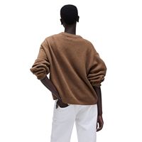 Elegante Damen-Strickjacke mit Rundhals ausschnitt Herbst Winter Warme einfarbige Strickwaren Streetwear-Stil für Pendler