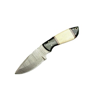 Cuchillo de caza de hoja fija de alta calidad al por mayor, cuchillos de acero damasco para acampar, cuchillos japoneses con mango de hueso y resina - Product Image 1
