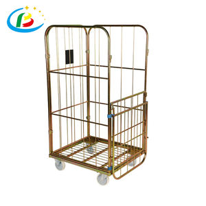 फैक्टरी थोक फोल्डेबल रोलिंग स्टोरेज कंटेनर ट्रॉली चार पहिया धातु लॉन्ड्री पिंजरे कस्टम ओएम समर्थन - Product Image 3