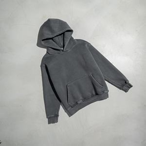 High Quality Custom Oversize 100% Cotton Winter Embroidered Hoodie Thick Fleece <b>Drop</b> Shoulder Plain Blank Pullover <b>Acid</b> Washed - Product Image 6
