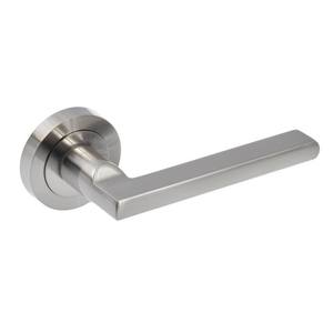 Poignée de porte GAMET CLASSICO DH-98A-24Z-07-BL-Z avec plaque ronde, nickel brossé - Product Image 1