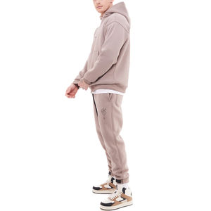 Ensemble de survêtement streetwear personnalisé avec broderie, sweat-shirt et pantalon de jogging amples, effet délavé, pour homme - Product Image 2