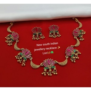 ชุดสร้อยคอทำมือเคลือบทองมินาคาริแบบด้าน ราคาประหยัด ดีไซน์ทันสมัย เหมาะสำหรับงานหมั้นและงานปาร์ตี้ - Product Image 4