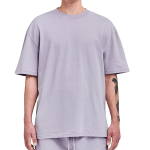 Vente en gros de t-shirts personnalisés pour hommes grande taille en jersey 100% coton tricotés à épaules tombantes 260 grammes à usage quotidien dans la rue - Product Image 1
