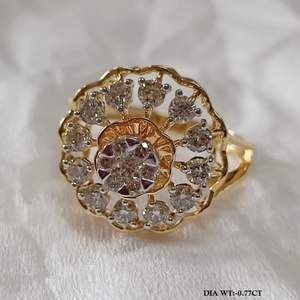 Bague de cocktail élégante d'inspiration florale vintage en or rose et or 14 carats pour mariage et fiançailles - Product Image 2