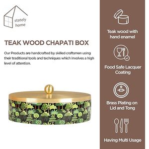 Caja de Madera Natural para Guardar Chapati Caliente, Ideal para Uso en la Cocina a un Precio Económico, Caja de Chapati Tradicional de Madera - Product Image 4