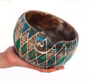Handmade Wooden Yarn <b>Bowl</b> Large Durable Antique Wooden Yarn Holder with Smooth Design Craft Projects Yarn Storage - Product Image 1