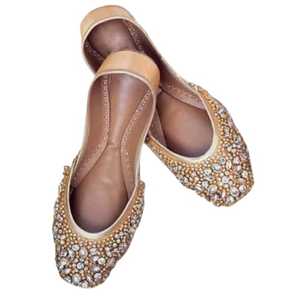 Zapatos de cuero Khussa hechos a mano para mujer, nuevo diseño, liso, Color sólido, ligero, plano, moda, ropa de fiesta informal, cómodo, otoño - Product Image 1