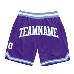 Industrie Direct Engro Sportswear Basketball Shorts Personnalisé Violet Blanc-Bleu Clair Authentique Throwback Basketball Shorts - Product Image 1