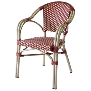 Горячая Распродажа, удобный уличный Штабелируемый стул для дворика, кафе, ротанга, плетеное кресло для досуга и сада
