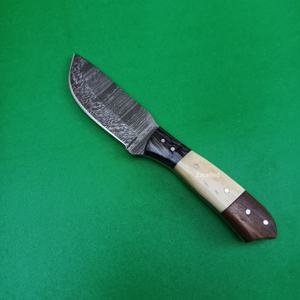 Couteau de chasse à lame fixe en acier damas fait à la main pour le camping avec gaine en cuir couteaux japonais - Product Image 3