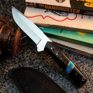 Couteaux de chasse OEM, dernier design avec manche en bois massif, couteaux personnalisés pour l'extérieur, prix d'usine, étui personnalisé pour couteau de chasse - Product Image 5