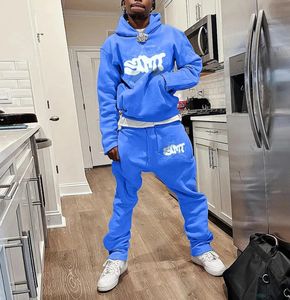 Pantalones de chándal acampanados de 2 piezas personalizados y Sudadera con capucha Hip Hop Streetwear conjuntos chándal para hombres 2025 - Product Image 4