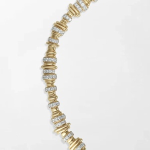 Collier en diamants rondes graduées avec 359 diamants ronds cultivés en laboratoire, 26,2 carats GH-VS, en or jaune 18 carats, produit authentique - Product Image 2