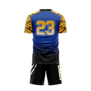 Tenue de football personnalisée OEM avec motif faucon sublimé, 100 % polyester, avec sac et chaussettes, sur mesure avec nom et numéro d'équipe imprimés - Product Image 4