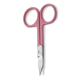 Venta al por mayor Tijeras para cutículas Metal Acero Hoja curva fina afilada Mango recubierto de Rosa Tijeras para cortar uñas de belleza - Product Image 6