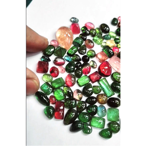 Alta calidad 144 Uds Multi turmalina Natural 6mm-19mm cojín oval pera rectángulo cabujón 252cts lote verde Iroc ventas sueltas - Product Image 5