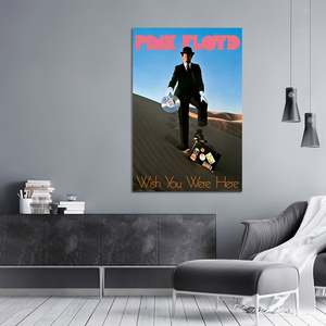 Póster de Pink Floyd 'Wish You Were Here' con Diseño Moderno, Marco Negro y Material de Papel para Uso en Pared - Product Image 3