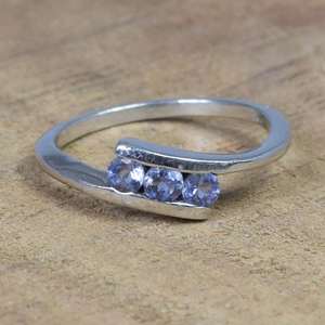 Bague en argent sterling avec iolite bleue, pierre de naissance de décembre, pierre précieuse naturelle, bijoux en argent faits à la main, cadeau - Product Image 3