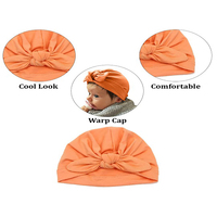 Turban élégant et doux pour bébé Bonnet d'hiver à la mode avec nœud Chapeau de paille élégant pour enfants pour filles Accessoires d'hiver