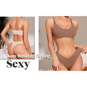 Ensemble de soutien-gorge et culotte pour femmes, Sexy, Logo personnalisé, ensemble de Lingerie pour femmes de haute qualité, deux pièces, sans couture, string, OEM - Product Image 5